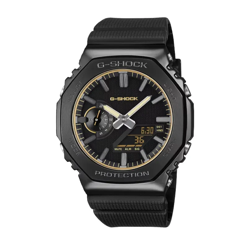 Casio G-Shock Metal-Covered Luxe Black Gold Accent Watch GM-2100LXB-1A9